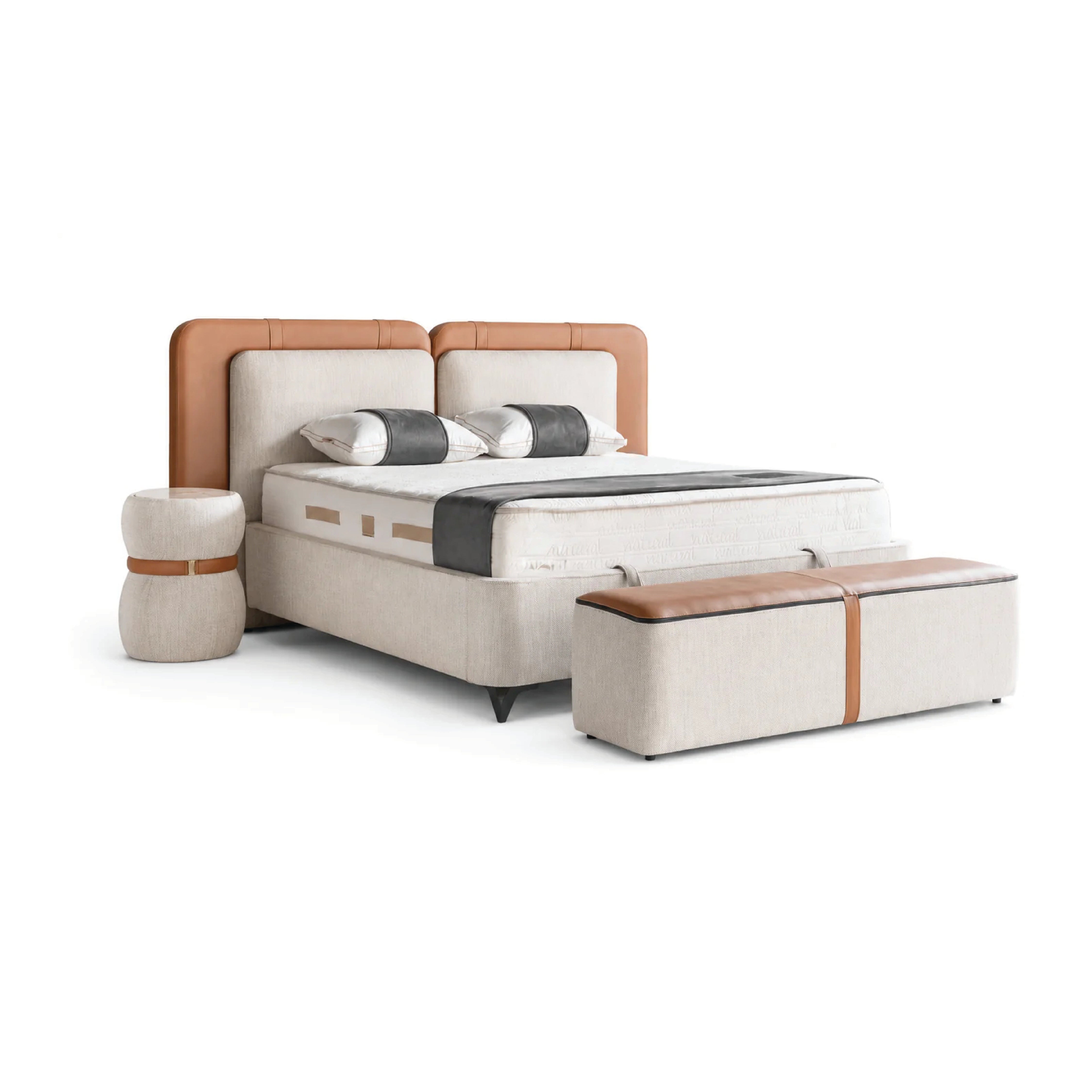 Pat Boxspring SILENT NIGHT cu ladă de depozitare, structură metalică, saltea premium