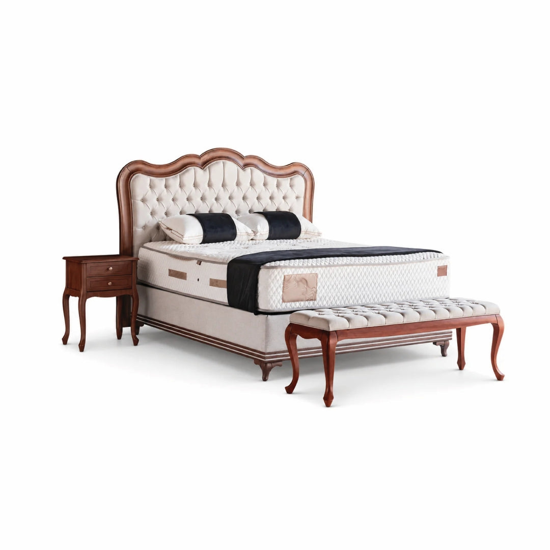 Pat Boxspring SPECIAL cu ladă de depozitare, structură metalică, saltea premium