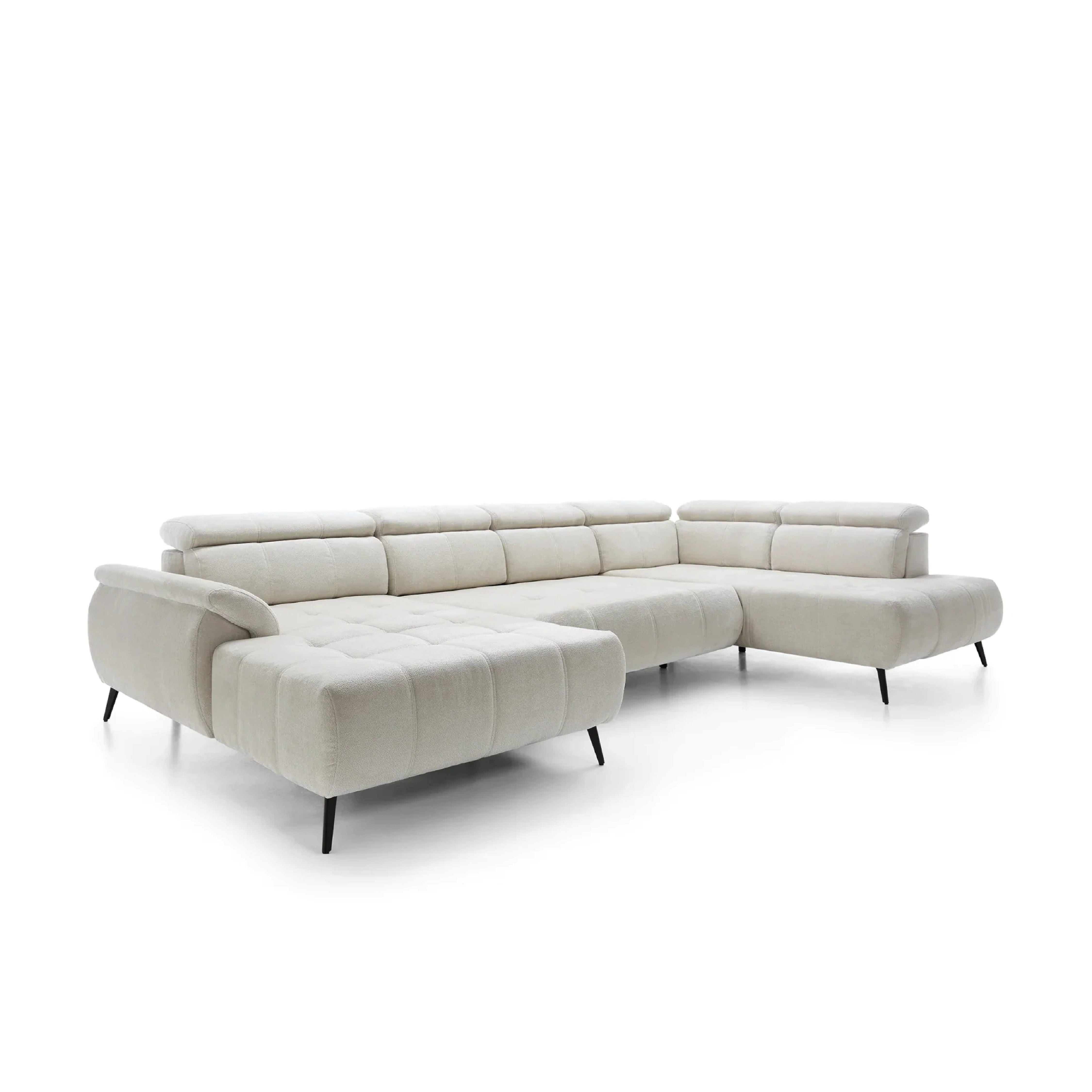 Colțar extensibil electric VITORIO 375 cm lungime, in "U", tetiere reglabile, material impermeabil