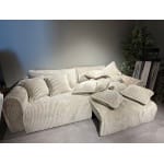 Canapea extensibilă 302 cm, 6 locuri CELLORA 3 în 1 cu ladă de depozitare și funcție pat 180x240 cm, design modern premium - imagine 2