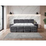 Pat Boxspring MARVEO cu ladǎ de depozitare, structurǎ metalicǎ, saltea premium cu topper integrat, material premium - imagine 2