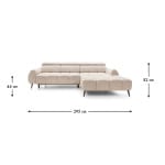 Coltar extensibil premium 295 cm lungime, 4-5 locuri ALVORIA, extensie electrica, material impermeabil si design modern - imagine 6