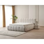 Pat Boxspring ZARO lada de depozitare, structura metalica, material si saltea premium - imagine 2