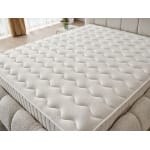 Pat Boxspring ZARO lada de depozitare, structura metalica, material si saltea premium - imagine 7