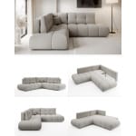 Coltar extensibil manual HELEN, 265 cm lungime in "L" cu lada de depozitare si zona de dormit permanent cu design modern - imagine 8