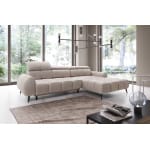 Coltar extensibil premium 295 cm lungime, 4-5 locuri ALVORIA, extensie electrica, material impermeabil si design modern