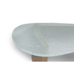 Măsuță de cafea modernă pentru living 114 cm, blat din sticlă artistică și bază din MDF finisat, design elegant contemporan SERA - imagine 3