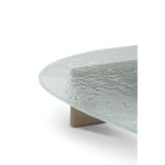 Măsuță de cafea modernă pentru living 114 cm, blat din sticlă artistică și bază din MDF finisat, design elegant contemporan SERA - imagine 2