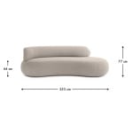 Canapea modernă curbată pentru living 250 cm, tapițată în material bouclé bej, design elegant cu spatar pe stanga IVONA - imagine 3