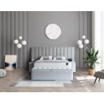 Pat Boxspring DIAMOND XL cu ladă de depozitare, structura metalica, material și saltea premium, design modern