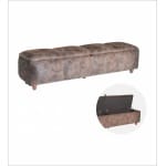 Pat Boxspring KING MASTER cu ladă de depozitare, structura metalica, material și saltea premium cu topper integrat, bancuta separata - imagine 3