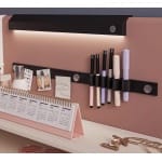 Birou 117 cm, 3 sertare cu organizator și etajeră, stil modern romantic, alb mat și roz pudră, accente rose-gold, design premium pentru studiu și make-up PEARL - imagine 6