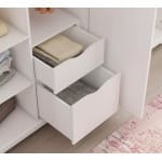 Dulap 202 cm, 4 uși batante, stil romantic clasic, alb satinat, bară haine, rafturi și sertare interioare, design elegant și spațios BUTTERFLY - imagine 3