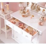 Set dormitor bebe 3 piese (pătuț transformabil, dulap 2 uși, comodă 4 sertare), stil clasic romantic, alb, design premium cu detalii sculptate BELLE - imagine 6