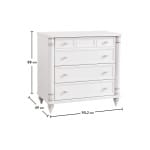 Comodă 90 cm, 4 sertare spațioase, stil clasic romantic vintage, alb antique cu accente argintii, design elegant cu detalii sculptate AMELIE - imagine 4