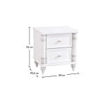 Noptieră 50 cm, 2 sertare, stil clasic romantic, alb mat cu accente patinate, design elegant cu detalii sculptate BELLE - imagine 3