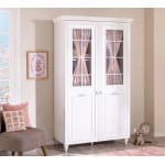 Set dormitor bebe 3 piese (pătuț transformabil, dulap 2 uși, comodă 4 sertare), stil clasic romantic, alb, design premium cu detalii sculptate BELLE - imagine 2