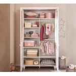 Set dormitor bebe 3 piese (pătuț transformabil, dulap 2 uși, comodă 4 sertare), stil clasic romantic, alb, design premium cu detalii sculptate BELLE - imagine 5