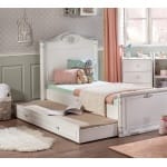 Pătuț 2 în 1 70×130 / 80×180 cm, cu comodă și sertar depozitare, stil clasic romantic, alb mat, transformabil în pat junior, design premium sigur BELLE - imagine 7