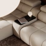 Coltar modular premium configurabil, 398 cm lungime, 7-8 locuri in "U" AVENTO, extensibil electric cu masuta de cafea - imagine 2