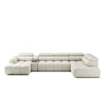 Coltar modular premium configurabil, 398 cm lungime, 7-8 locuri in "U" AVENTO, extensibil electric cu masuta de cafea - imagine 3