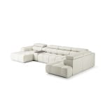 Coltar modular premium configurabil, 398 cm lungime, 7-8 locuri in "U" AVENTO, extensibil electric cu masuta de cafea - imagine 5