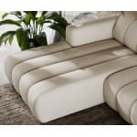 Colțar modular 285 cm, 3–4 locuri, formă L, design curbat, bouclé premium, configurabil RODOS, pentru interior sofisticat - imagine 2