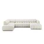 Colțar modular 343 cm, 6–7 locuri, formă U, design curbat, bouclé premium, configurabil RODOS, pentru spațiu premium - imagine 5