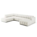 Colțar modular 343 cm, 6–7 locuri, formă U, design curbat, bouclé premium, configurabil RODOS, pentru spațiu premium - imagine 6