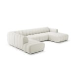 Colțar modular 343 cm, 6–7 locuri, formă U, design curbat, bouclé premium, configurabil RODOS, pentru spațiu premium - imagine 7