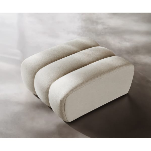 Otoman modern pentru living 90 cm, tapițat în stofă bouclé premium, design minimalist modular RODOS