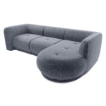 Coltar modular 292 cm latime, 4-5 locuri BELLORA, configurabil cu design organic rotund pentru living modern - imagine 3