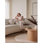 Set living modern modular pentru 7-8 persoane, tapițat în țesătură bouclé premium, canapele și otoman incluse, design fluid contemporan IVONA - imagine 3