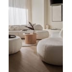 Set living modern modular pentru 7-8 persoane, tapițat în țesătură bouclé premium, canapele și otoman incluse, design fluid contemporan IVONA - imagine 7