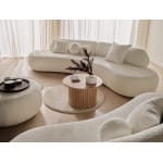 Set living modern modular pentru 7-8 persoane, tapițat în țesătură bouclé premium, canapele și otoman incluse, design fluid contemporan IVONA - imagine 8