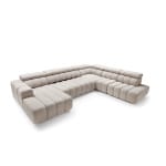 Colțar modular 386 cm lungime, 8–10 locuri, formă U, extensie electrică, tetiere reglabile, configurabil SIENNA, confort premium pentru spațiu amplu - imagine 5