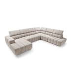 Colțar modular 386 cm lungime, 8–10 locuri, formă U, extensie electrică, tetiere reglabile, configurabil SIENNA, confort premium pentru spațiu amplu - imagine 3