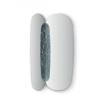 Oglindă decorativă mare 160×90 cm, design modern cu panouri din sticlă și efect reflexii, finisaj gri argintiu premium LUMEN