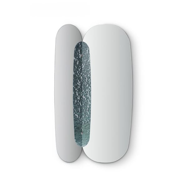 Oglindă decorativă mare 160×90 cm, design modern cu panouri din sticlă și efect reflexii, finisaj gri argintiu premium LUMEN