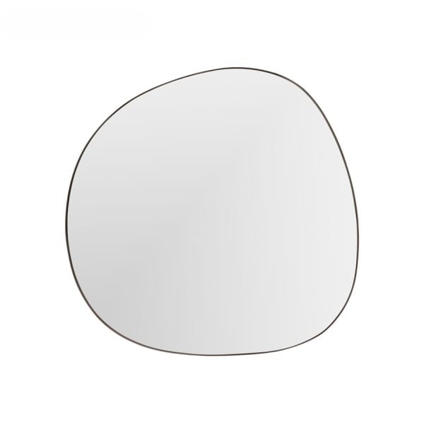 Oglindă decorativă 100×100 / 130×130 cm, design organic modern cu ramă metal finisaj alamă, stil premium NUBA