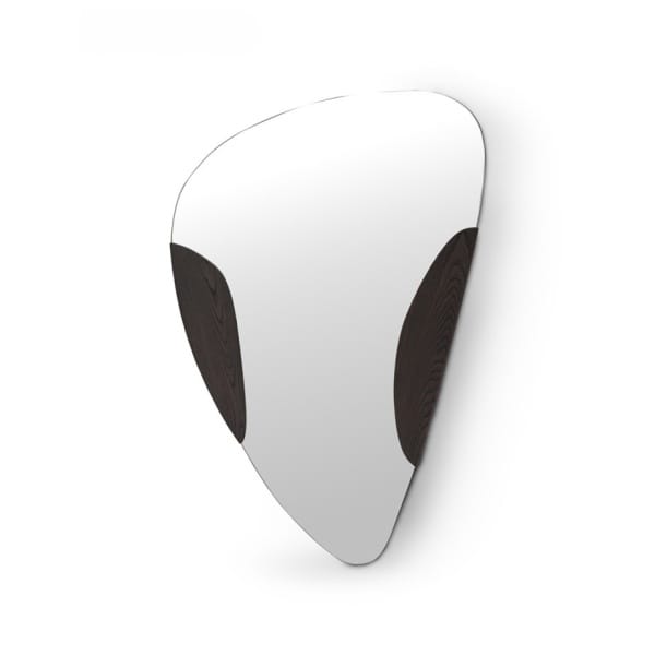 Oglindă decorativă 137×70 cm, design organic modern cu ramă din lemn furnir ulm, stil premium VIREN