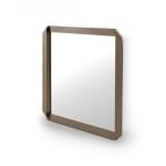 Oglindă decorativă 100×100 cm, ramă metal finisaj brass, design modern geometric premium BRAXA