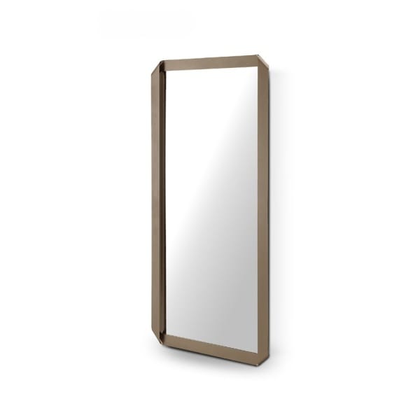 Oglindă decorativă mare 180×85 cm, ramă metal finisaj brass, design modern vertical premium BRAXA TALL