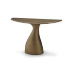 Consolă 140 cm, design sculptural din fibră de sticlă, finisaj brass vintage, formă organică FLUX, piesă statement pentru interior contemporan - imagine 2