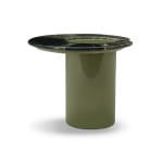 Măsuță de cafea modernă pentru living 60 cm, blat din marmură verde cu inserție rășină și bază din fibră de sticlă, design sculptural premium NAJUA - imagine 3