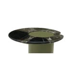 Măsuță de cafea modernă pentru living 60 cm, blat din marmură verde cu inserție rășină și bază din fibră de sticlă, design sculptural premium NAJUA - imagine 2