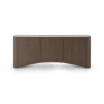 Comodă 200 cm, blat ceramic, corp furnir lemn, front curbat ELARA, design contemporan pentru interior elegant - imagine 2