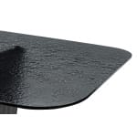 Masă dining modernă pentru 8–10 persoane 260 cm, blat din sticlă gri și bază din lemn placat, design sculptural contemporan AURORA NOIR - imagine 2