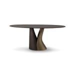 Masă dining modernă pentru 6–8 persoane 180 cm, blat din lemn furniruit și bază din metal și fibră de sticlă, design sculptural contemporan DUALIS - imagine 2