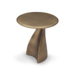 Măsuță de cafea modernă pentru living 55 cm, design sculptural cu finisaj brass și structură din fibră de sticlă și lemn masiv, stil premium FLUX - imagine 2